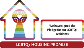 LGBTQ+ Housing Promise pledge logo